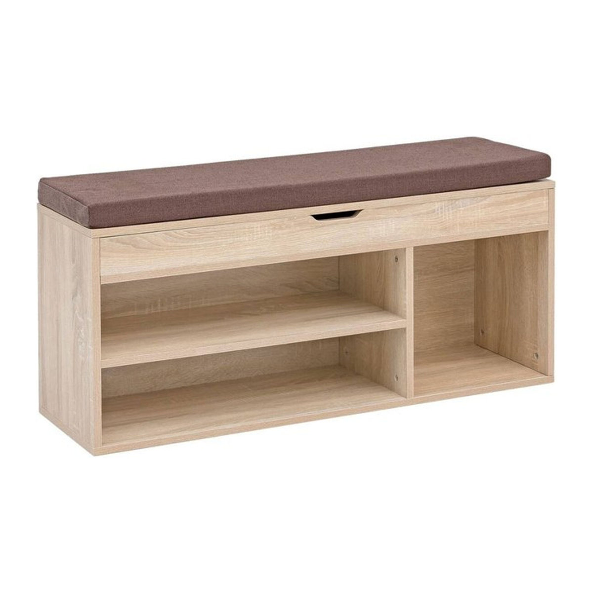 Wohnling Schuhbank Eiche Sonoma Nachbildung Braun im skandinavischen Design B/H/T: 104 x 51 x 32 cm - Bild 1