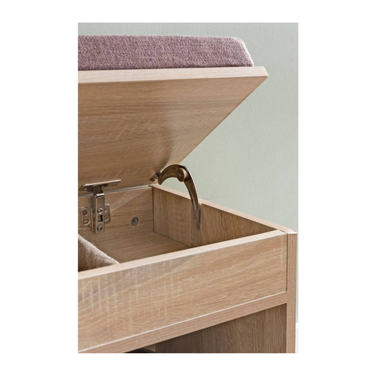 Wohnling Schuhbank Eiche Sonoma Nachbildung Braun im skandinavischen Design B/H/T: 104 x 51 x 32 cm - Bild 2