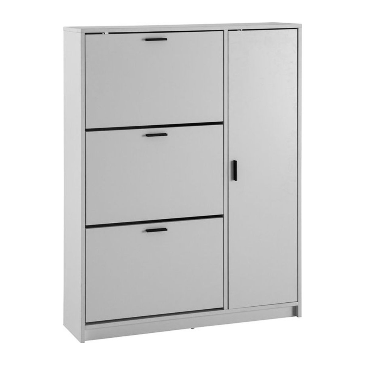 Wohnling Schuhschrank Modern in Weiß mit Drehtüren aus Holzwerkstoff und Metall B/H/T: 90 x 120 x 24 cm - Bild 1