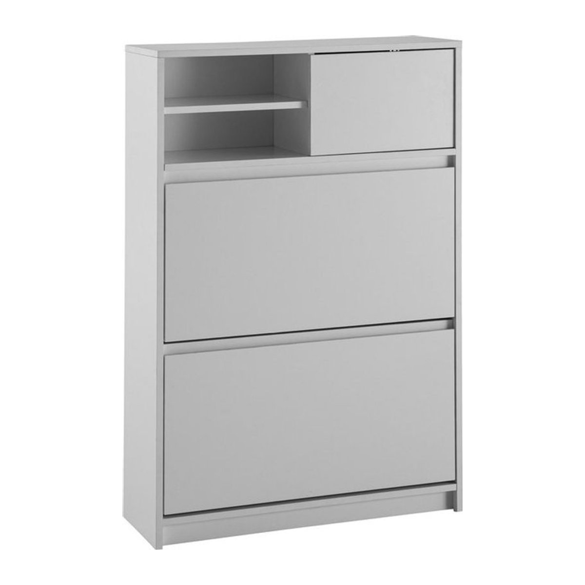 Wohnling Schuhschrank Weiß mit Drehtüren aus Holzwerkstoff und Metall, B/H/T: 71 x 110 x 24 cm - Bild 1