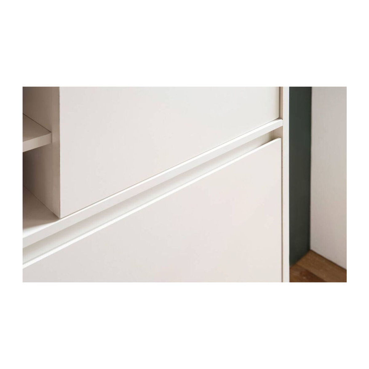 Wohnling Schuhschrank Weiß mit Drehtüren aus Holzwerkstoff und Metall, B/H/T: 71 x 110 x 24 cm - Bild 3