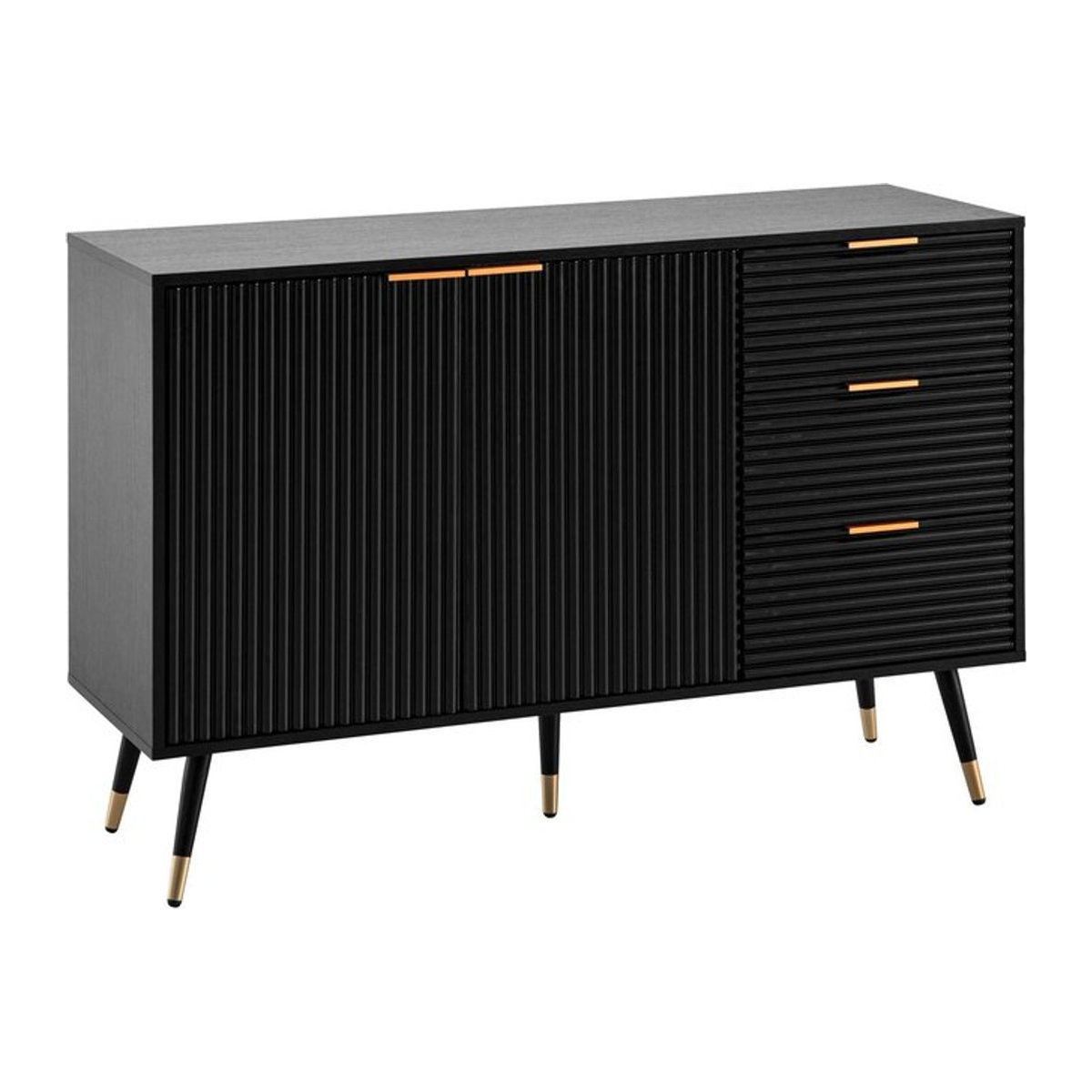 Wohnling Sideboard Modern Industrial Schwarz B/T/H: 120 x 40 x 80 cm - Bild 1