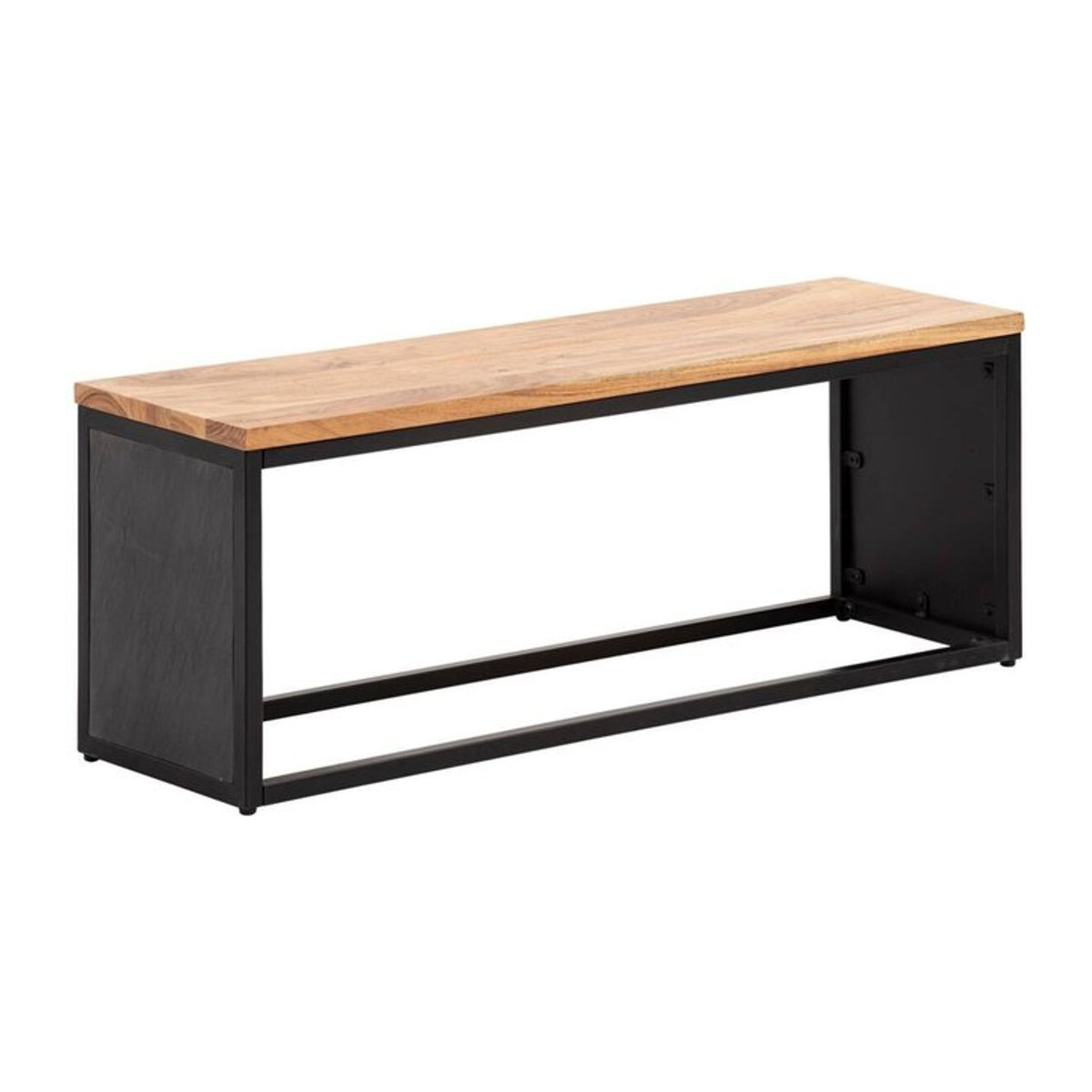 Wohnling Sitzbank im Industrial Design aus Holz und Metall, Schwarz, B/H/T: 120 x 45 x 35 cm - Bild 1