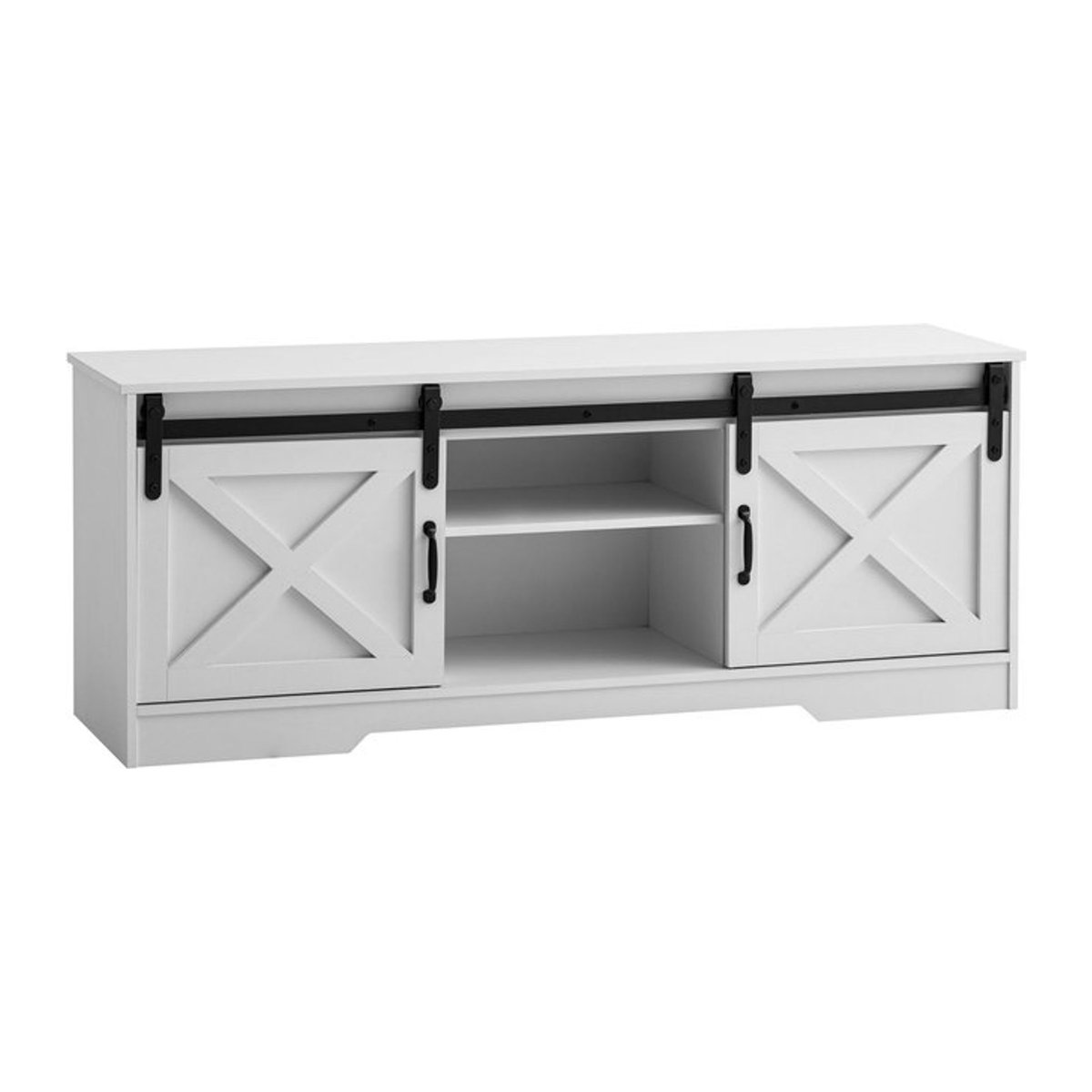 Wohnling TV-Lowboard in Weiß im Landhaus- und Modern-Stil B/H/T: 150 x 59,5 x 39,5 cm - Bild 1