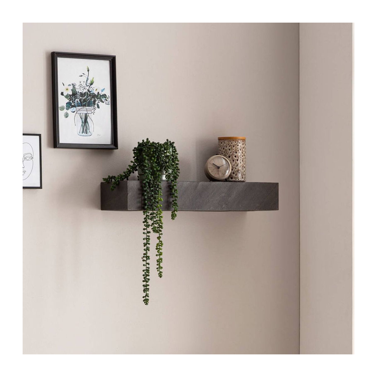 Wohnling Wandregal modern minimalistisch in Grau und Anthrazit B/H/T: 60 x 10 x 20 cm - Bild 2