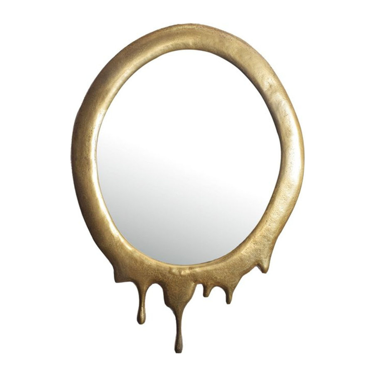 Wohnling Wandspiegel Gold Metall Organisch Modern B/H/T: 50 x 71 x 3 cm - Bild 1