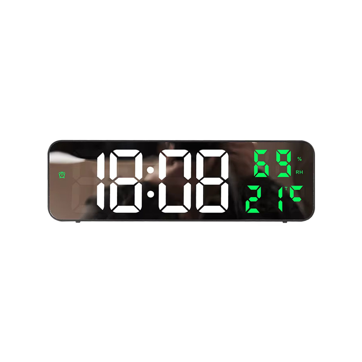WOKLOK Digitale LED Wanduhr mit Thermometer und Hygrometer, 9 Zoll, USB-Betrieb, Nachtmodus, Schwarz oder Rot - Bild 3