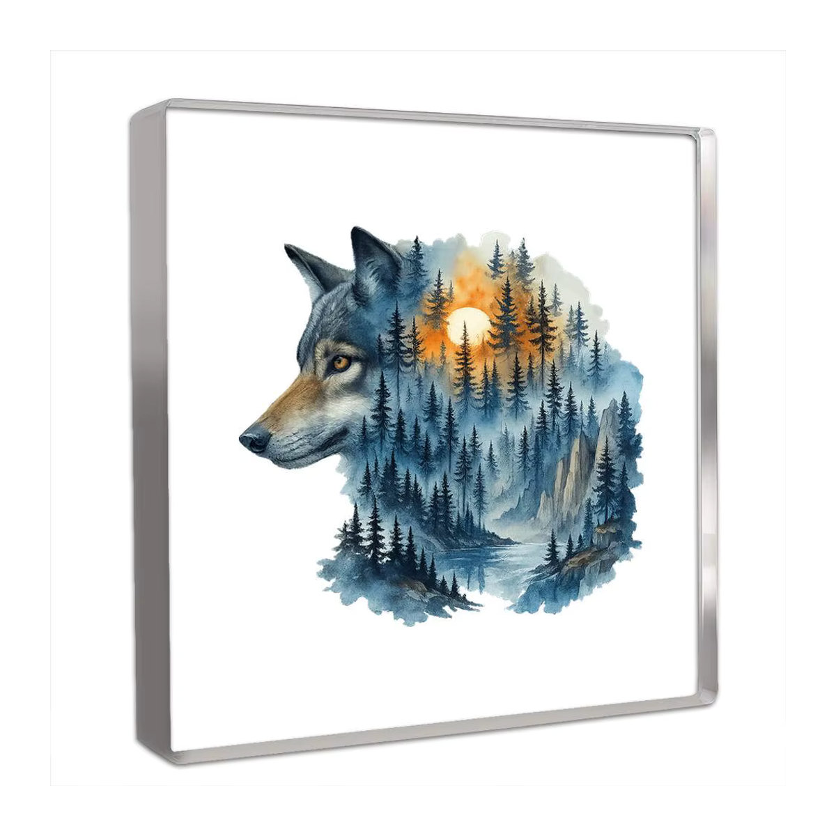 Wolf & Wald Briefpapiergewicht aus Kunstharz in mehrfarbigem Boho-Design, quadratisches Schreibtisch-Accessoire im abstrakten Stil - Bild 3