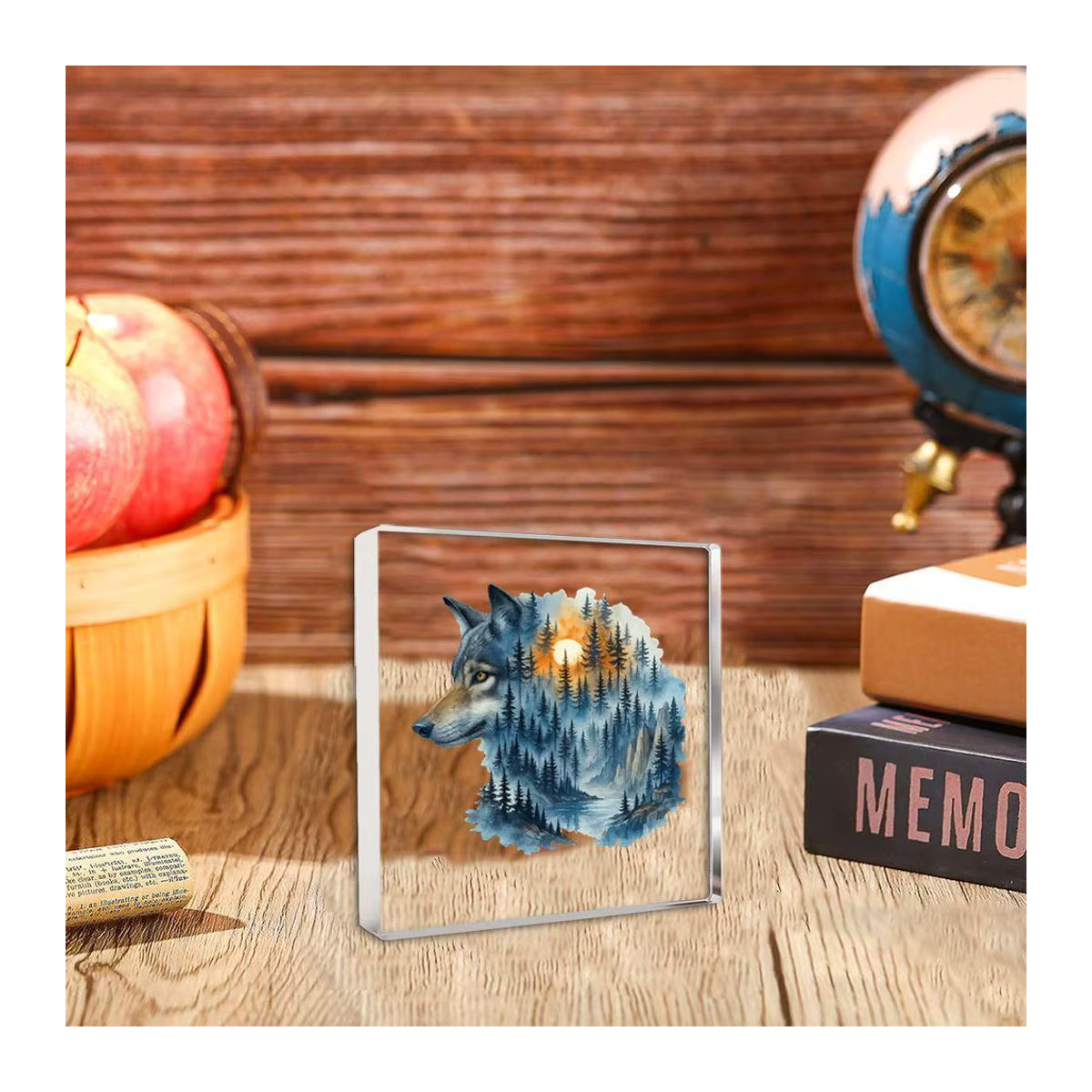 Wolf & Wald Briefpapiergewicht aus Kunstharz in mehrfarbigem Boho-Design, quadratisches Schreibtisch-Accessoire im abstrakten Stil - Bild 5