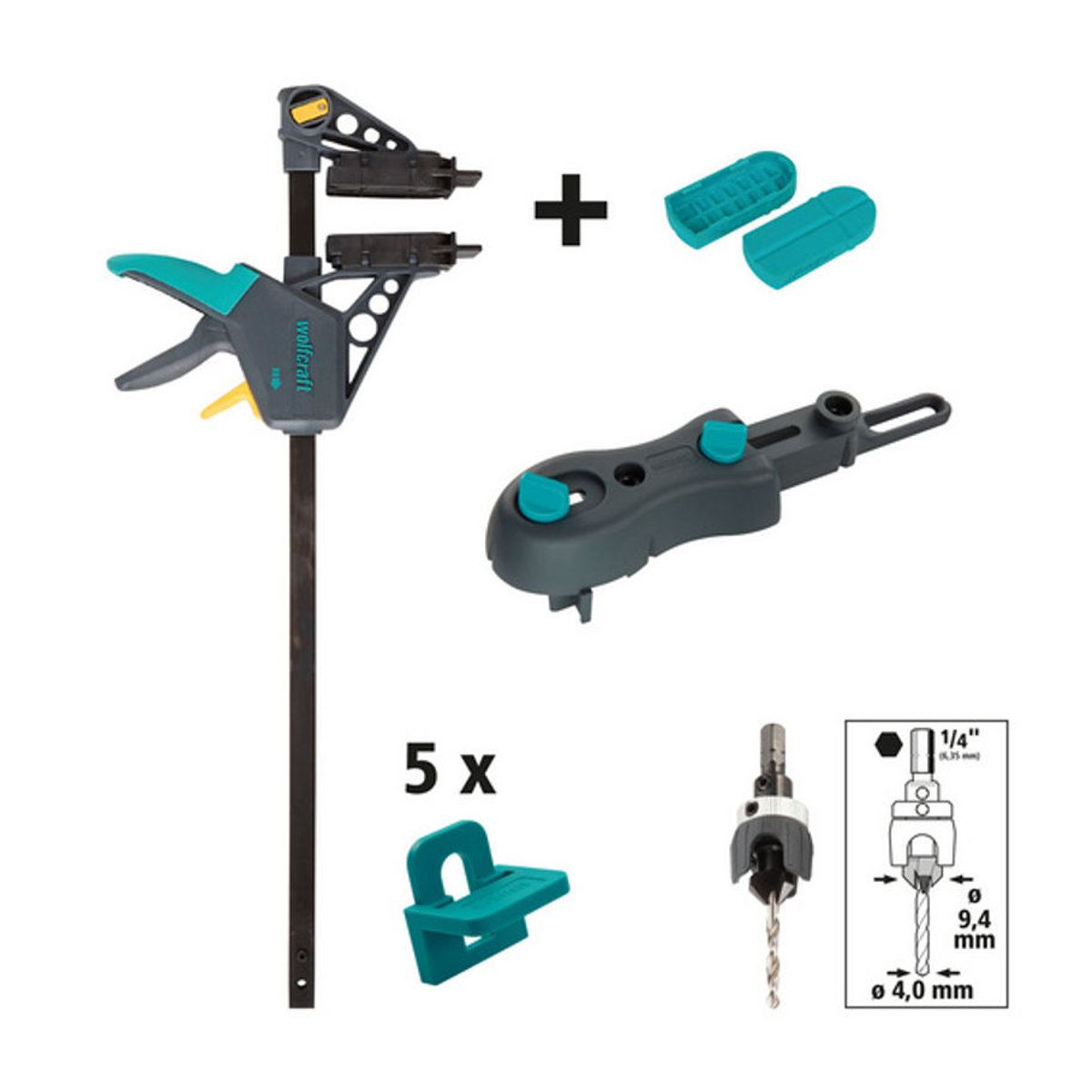 Wolfcraft Terrassenbau-Set 6988000 aus Kunststoff in Schwarz - Bild 1