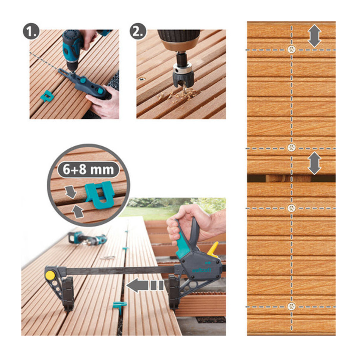 Wolfcraft Terrassenbau-Set 6988000 aus Kunststoff in Schwarz - Bild 3