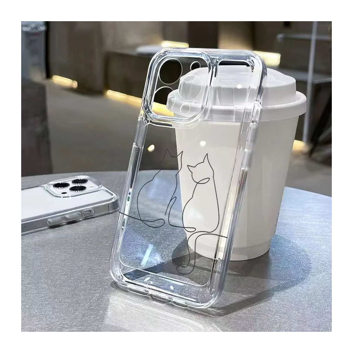 Wolkerfly Transparente Handyhülle mit Katzen-Motiv für Samsung Galaxy S26 S25 S24 S23 S22 Ultra Plus S21 FE A55 A54 A53 A35 A34 A56 aus Kunststoff - Bild 3