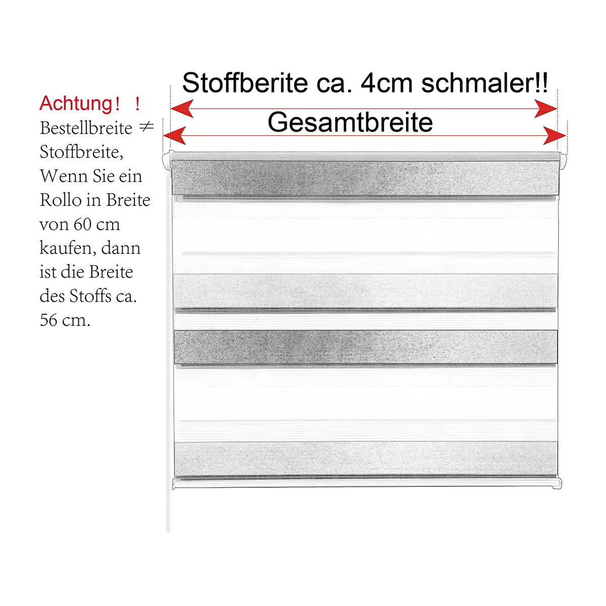 WOLTU Doppel-Rollo Grau als Tag-und-Nacht-Jalousie für Fenster in Schlafzimmer und Wohnzimmer zur Schattierung und zum Staubschutz - Bild 5