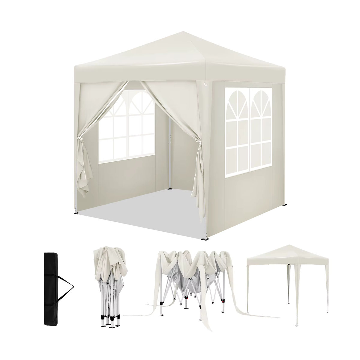 WOLTU Faltbarer Gartenpavillon mit 4 Seitenwänden, wasserdicht und UV-Schutz, B/T: 200 x 200 cm - Bild 1