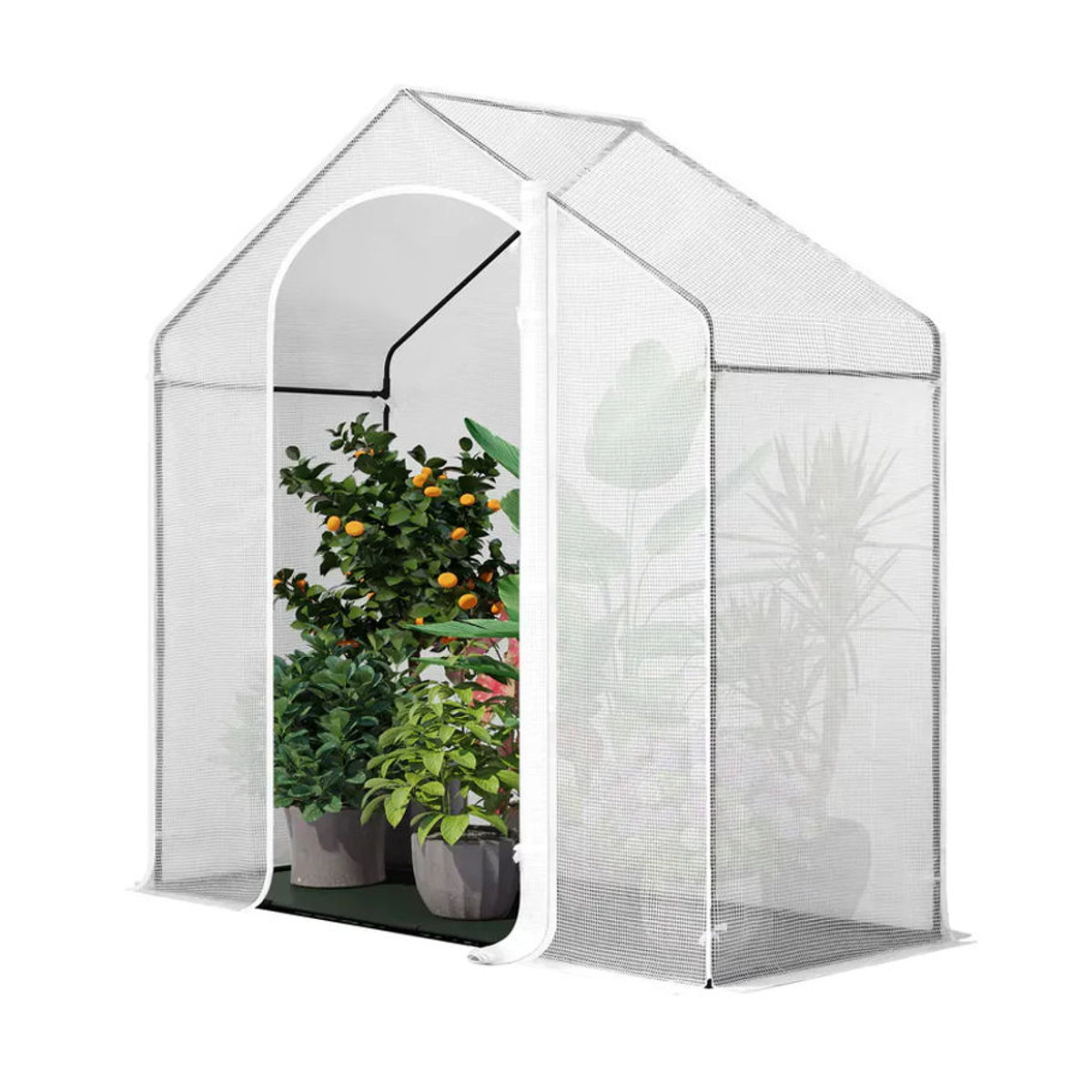 WOLTU Folien-Gartengewächshaus in Weiß und Grün mit Tür und Fenstern für Gemüse und Blumen - Bild 3