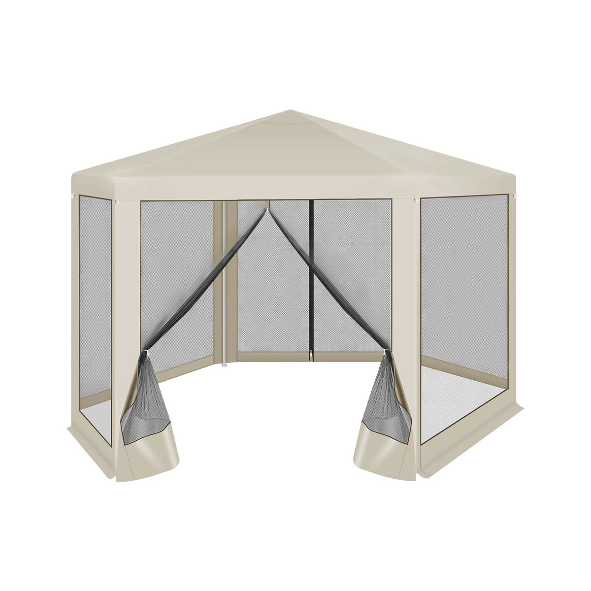 WOLTU Gartenpavillon mit Moskitonetz und Seitenwänden als Sonnenschutz für Terrasse und Camping, B/T: 3,8 x 3,3 m - Bild 2