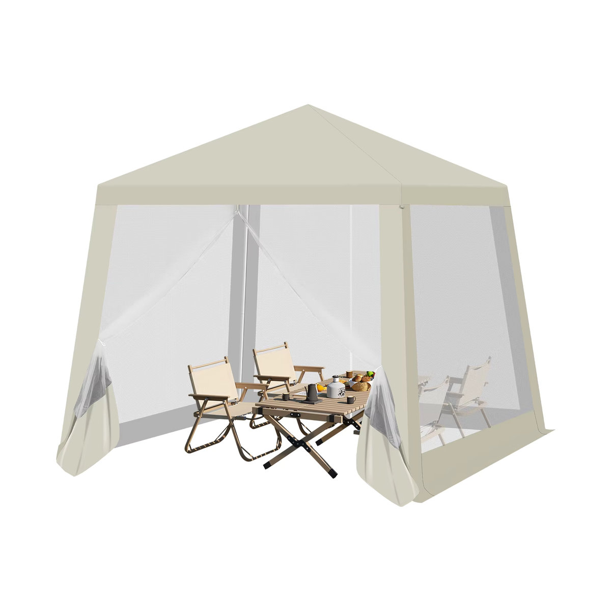 WOLTU Gartenpavillon-Zelt mit Moskitonetz und Netzseitenwänden B/T/H: 3 x 3 x 3 m - Bild 2