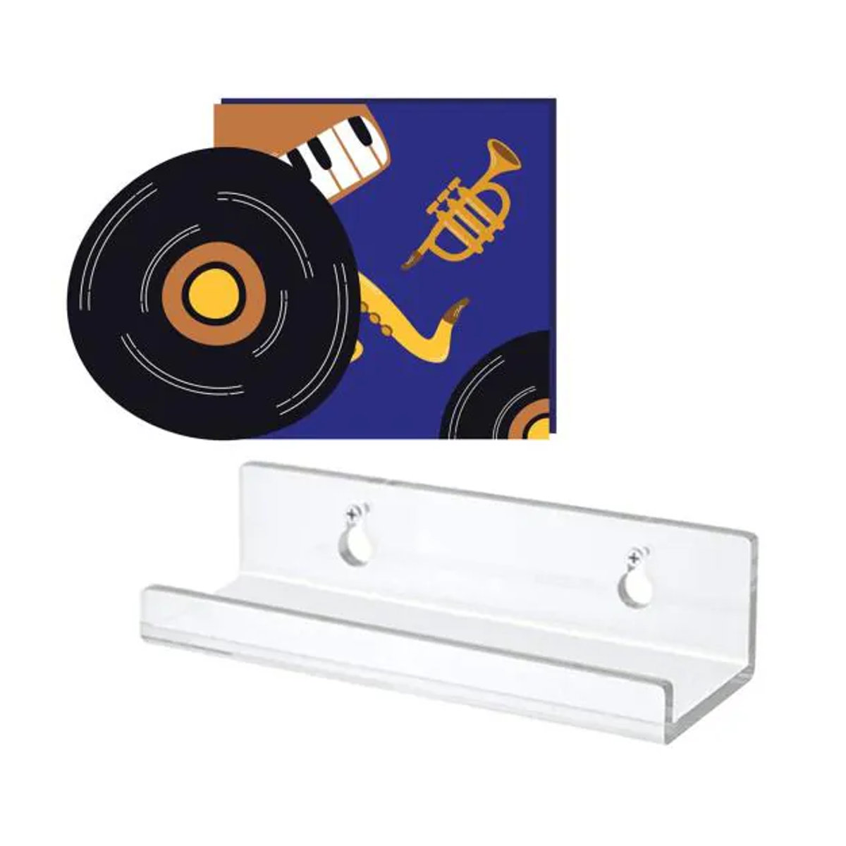 Wonder Hobby Acryl Schallplattenregal Wandhalterung Transparent für Musikalbum-Display und Schwimmende Regale - Bild 2