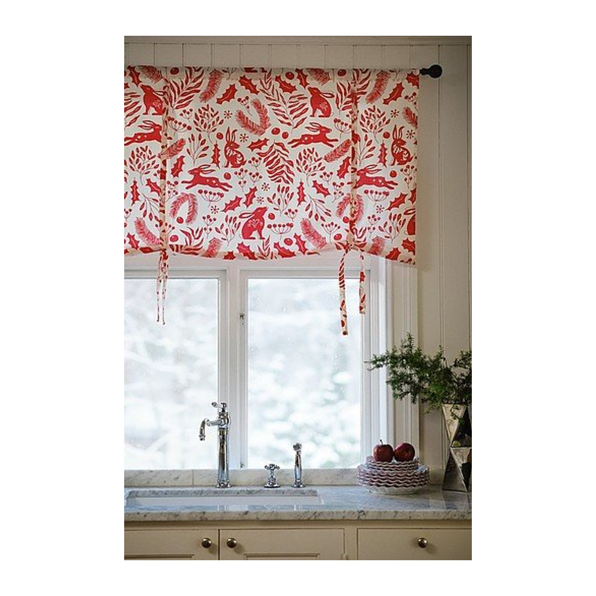 WONDERWORLD Rollvorhang Shading in Rot und Weiß - Bild 1