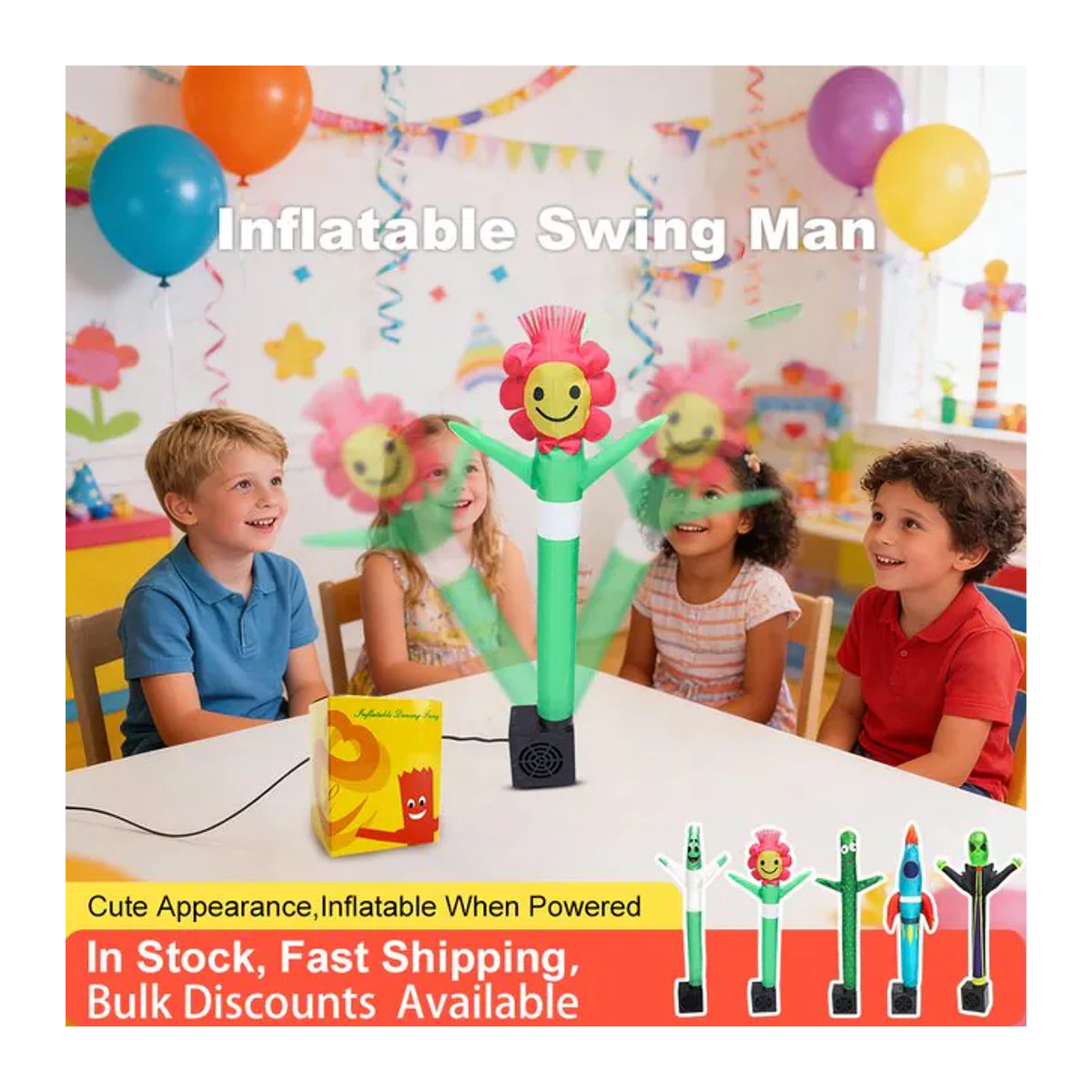 Wonflex Mini Desktop Lufttänzer Aufblasbarer Tube Man als lustiges Tisch-Deko-Spielzeug für Kinder in Mehrfarbig - Bild 1
