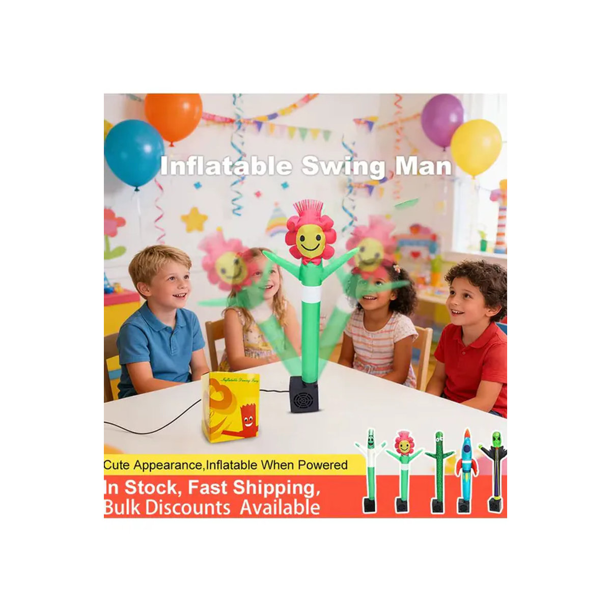Wonflex Mini Desktop Lufttänzer Aufblasbarer Tube Man als lustiges Tisch-Deko-Spielzeug für Kinder in Mehrfarbig - Bild 4