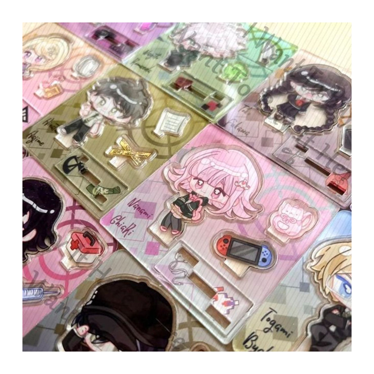 WONST Anime Danganronpa Acryl-Aufsteller mit Charakteren Nagito Komaeda, Mikan Tsumiki, Shuichi Saihara, Byakuya Togami und Toko Fukawa, mehrfarbig - Bild 1