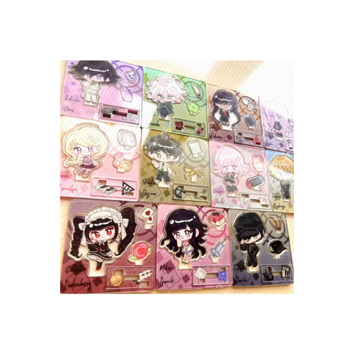 WONST Anime Danganronpa Acryl-Aufsteller mit Charakteren Nagito Komaeda, Mikan Tsumiki, Shuichi Saihara, Byakuya Togami und Toko Fukawa, mehrfarbig - Bild 4