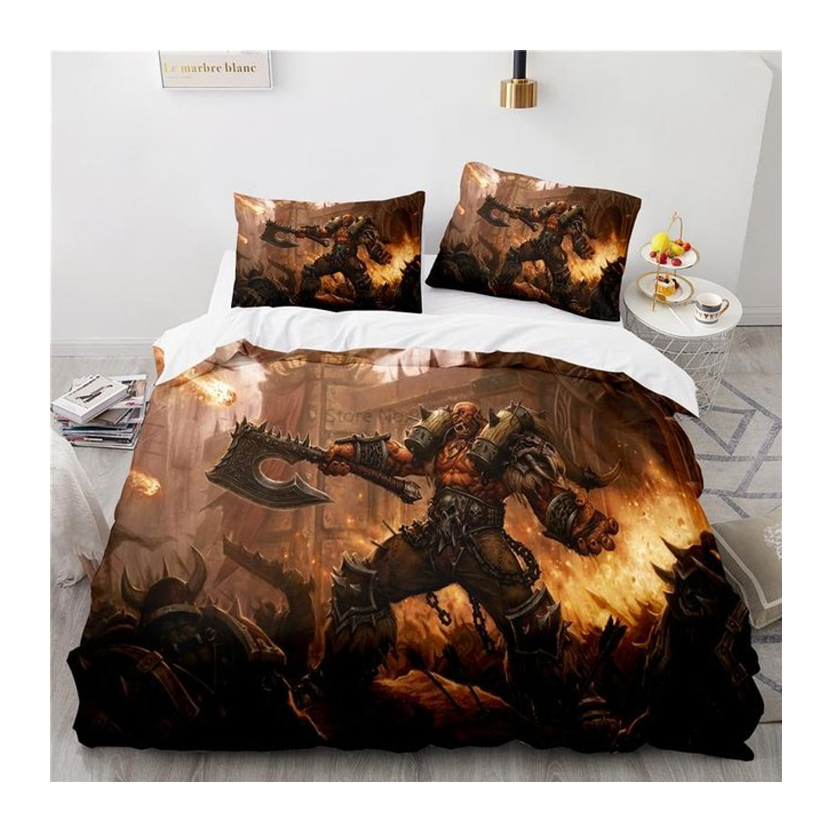 World of Warcraft Bettwäsche Set Horde Banner Flagge mit Kissenbezug, mehrfarbig, Breite: 140 cm, Länge: 210 cm - Bild 1