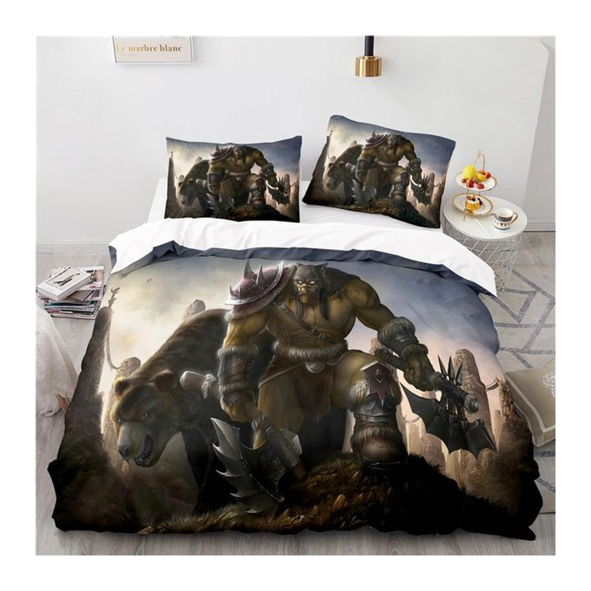 World of Warcraft Bettwäsche Set mit Horde Banner Flagge Druck, mehrfarbig, B/H: 180 x 210 cm - Bild 1