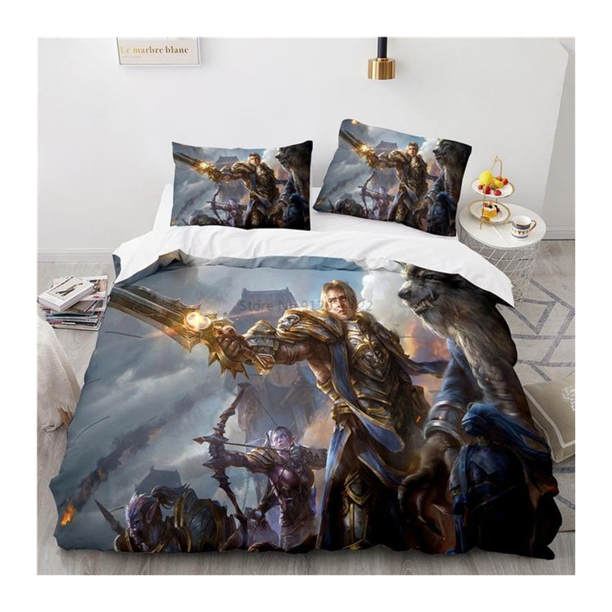 World of Warcraft Bettwäsche Set mit Horde Banner Flagge Druck, mehrfarbig, B/H: 200 x 230 cm - Bild 1