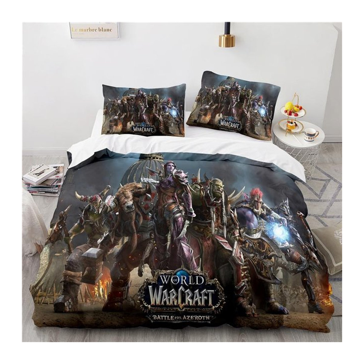 World of Warcraft Bettwäsche Set mit Horde Banner Flagge Druck, mehrfarbig, B/H: 210 x 210 cm - Bild 1