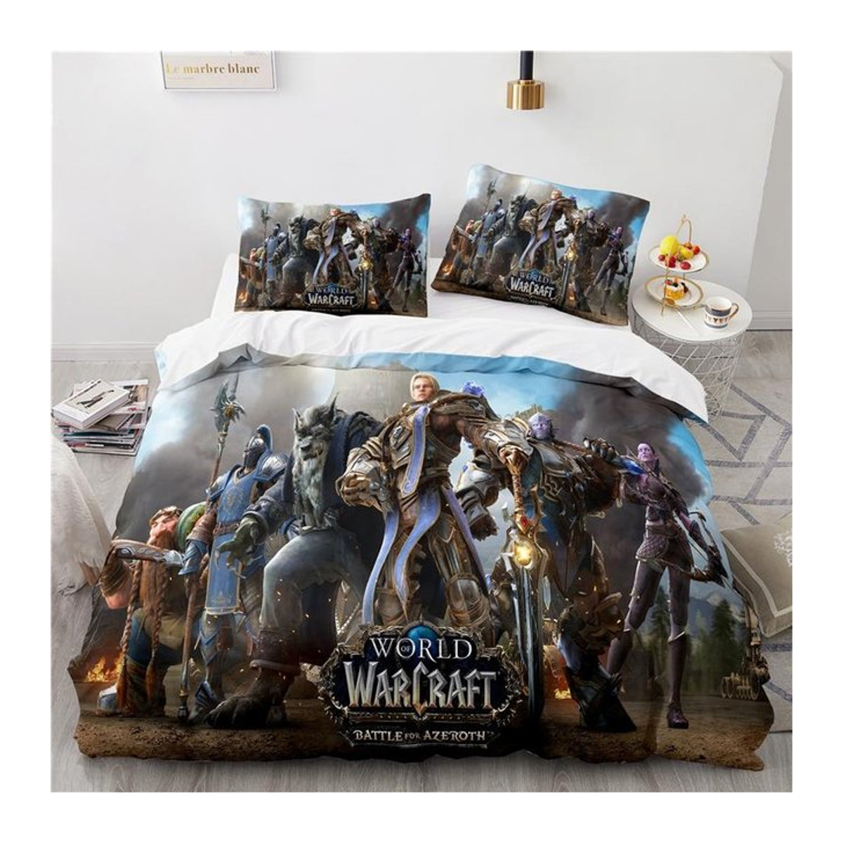 World of Warcraft Bettwäsche Set mit Horde Banner Flagge Druck, mehrfarbig, B/H: 228 x 228 cm - Bild 1