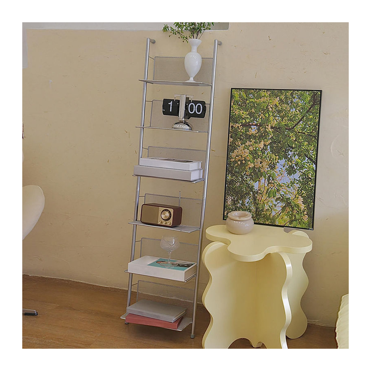 Wosawe outdoor sports Leiterregal aus Metall in Alufarben, modernes freistehendes Bücherregal mit 6 Ebenen für Zeitschriften und Zeitungen - Bild 5