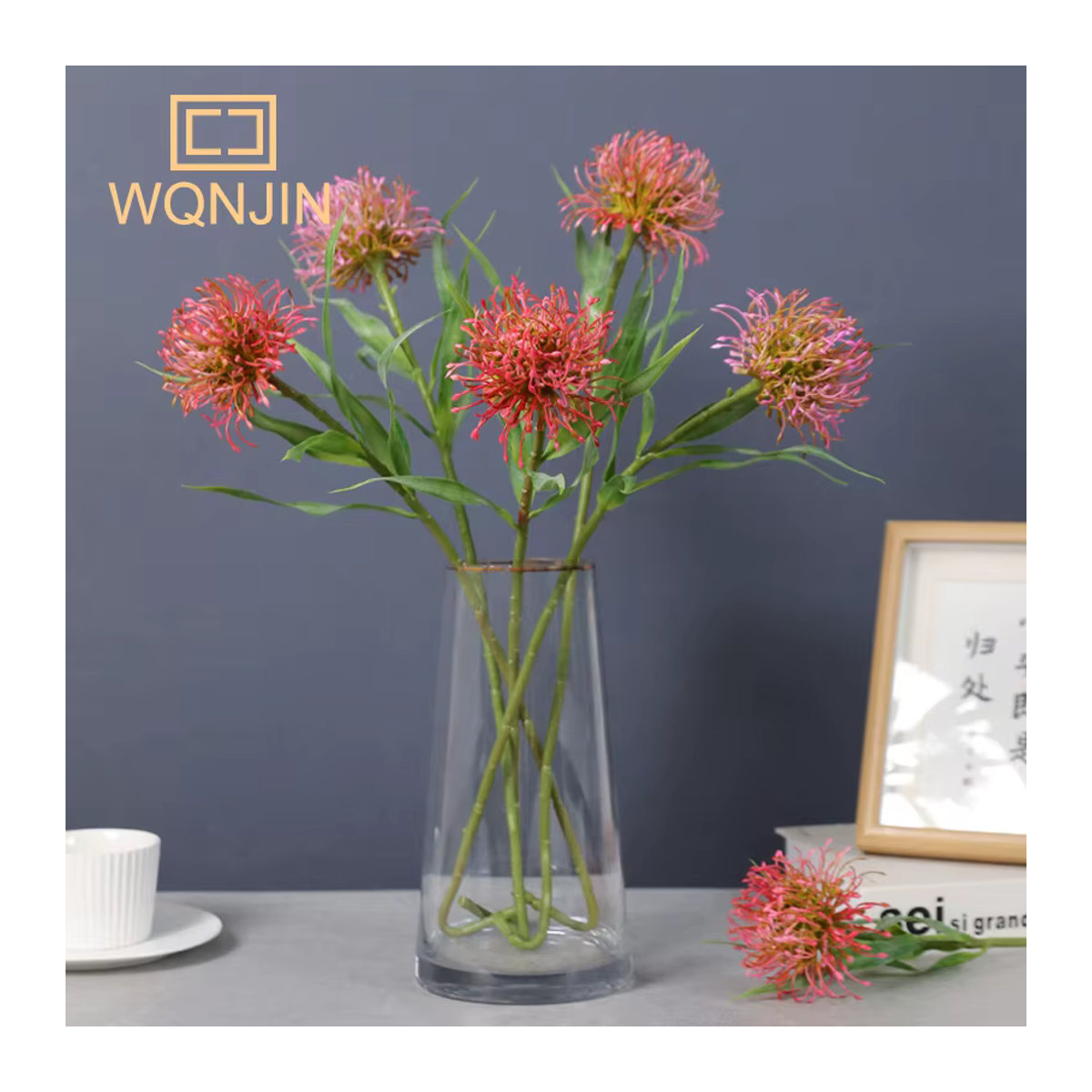 WQNJIN Künstliche Einzelblume in Grün, Weiß und Mehrfarbig als dekorative Pflanze für Hochzeiten und ästhetische Dekorationen - Bild 3