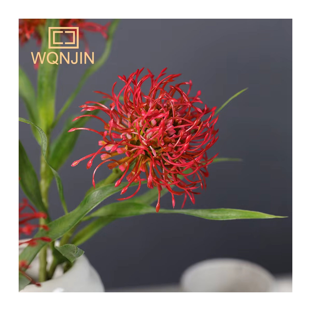 WQNJIN Künstliche Einzelblume in Grün, Weiß und Mehrfarbig als dekorative Pflanze für Hochzeiten und ästhetische Dekorationen - Bild 5