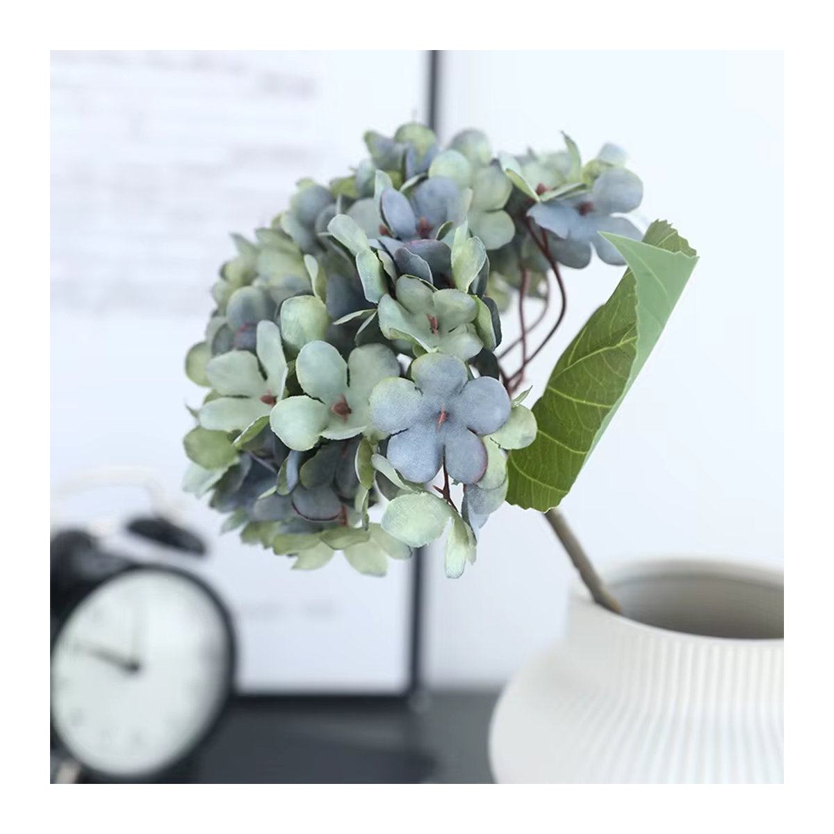 WQNJIN Künstliche Hortensien in Blau und Mehrfarbig im Vintage-Stil als florale Dekoration für Herbst, Hochzeit und Esstisch - Bild 2