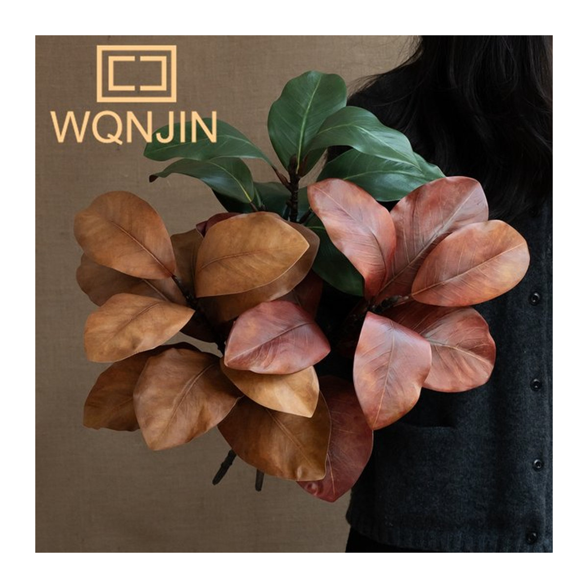 WQNJIN Künstliche Magnolienblätter in Grün für deine Dekoration - Bild 1
