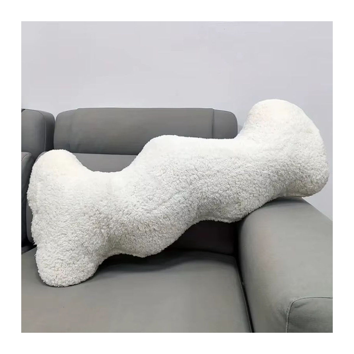 WQSPRING Wolkenform Dekokissen aus weichem Plüsch in Weiß für dein Sofa - Bild 2