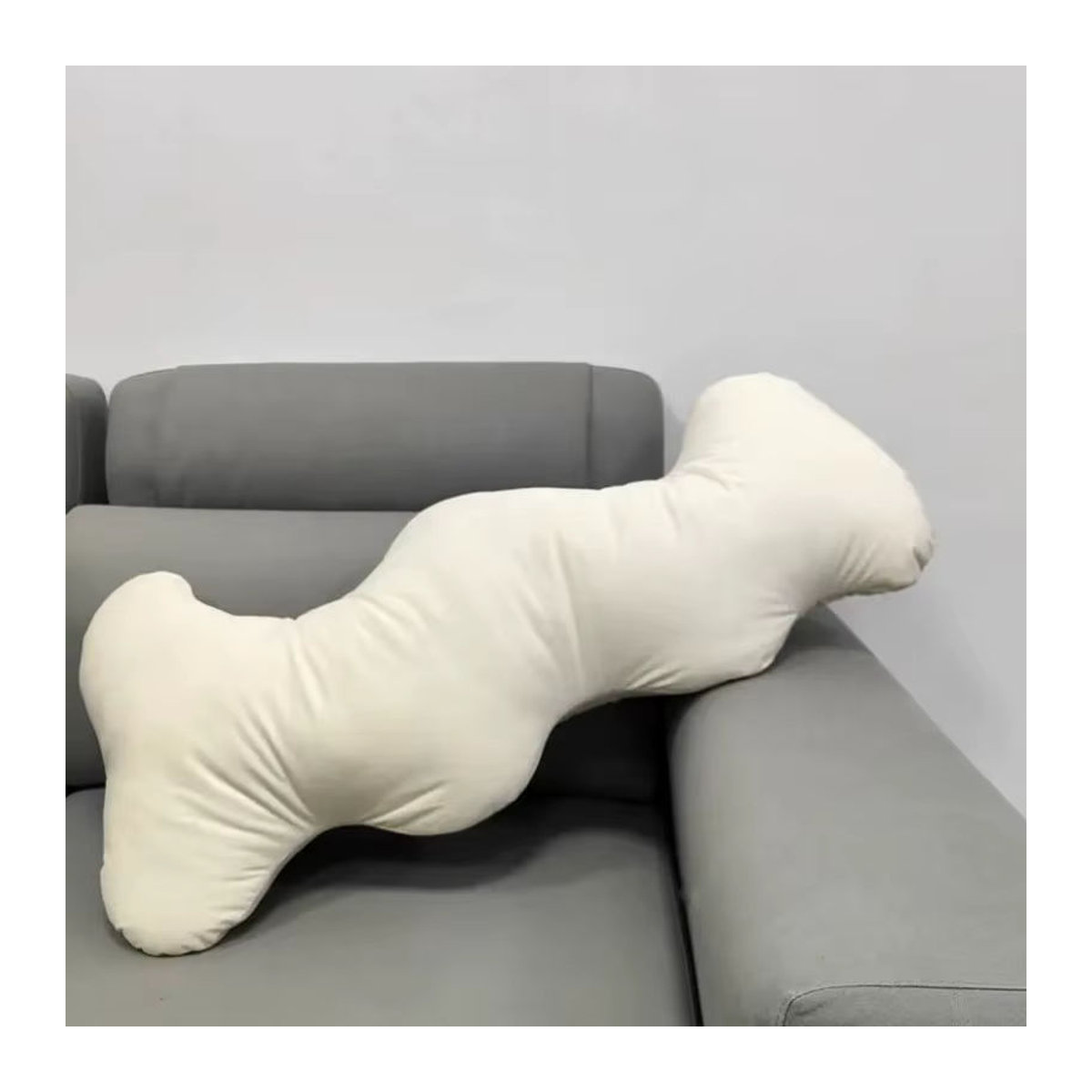 WQSPRING Wolkenform Dekokissen aus weichem Plüsch in Weiß für dein Sofa - Bild 3
