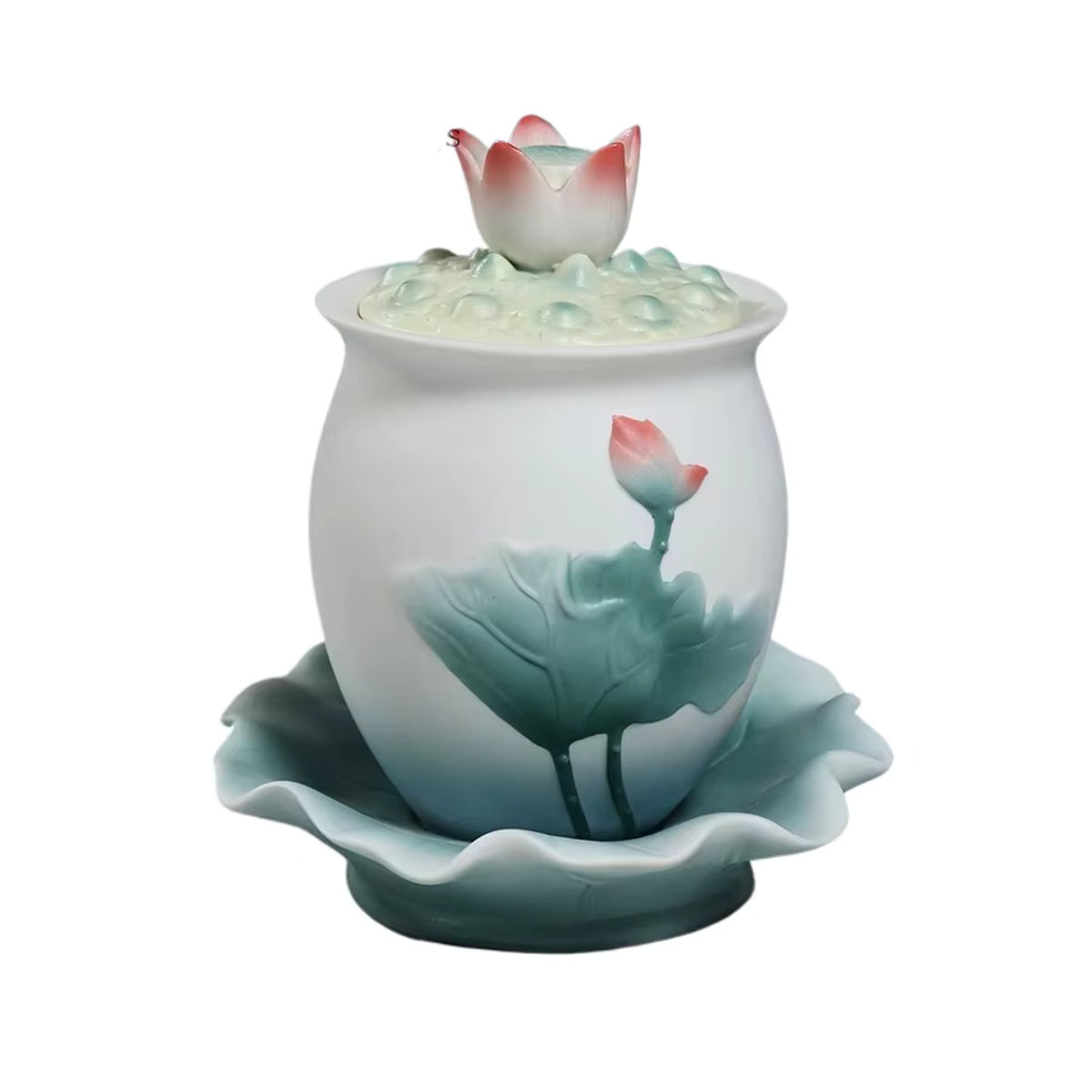 WSHYUFEI Keramik Weihrauchbrenner Lotus Buddha in Weiß für Feng Shui Ornamente - Bild 3