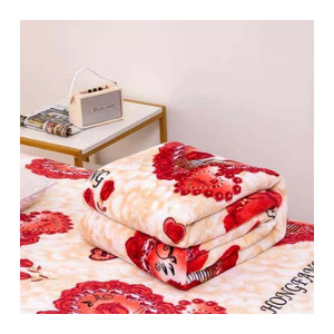 WTEMPO Flanell-Bettdecke in Rot, weiche und warme Fleece-Decke für Einzel- und Doppelbetten, B/T: 120 x 200 cm