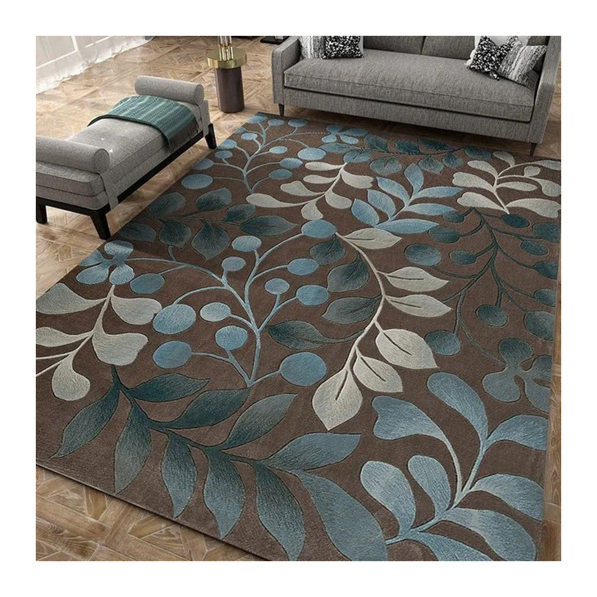 WTEMPO Wohnzimmerteppich in Braun, nordischer Teppich für Schlafzimmer, Küche oder Badezimmer, saugfähig und weich, B/B: 80 x 160 cm - Bild 1