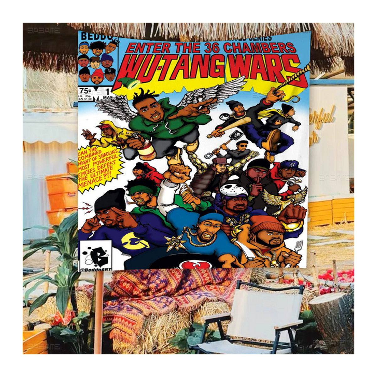WU-TANG Banner Flagge in mehrfarbigem Textil-Design für eine künstlerische Atmosphäre - Bild 1