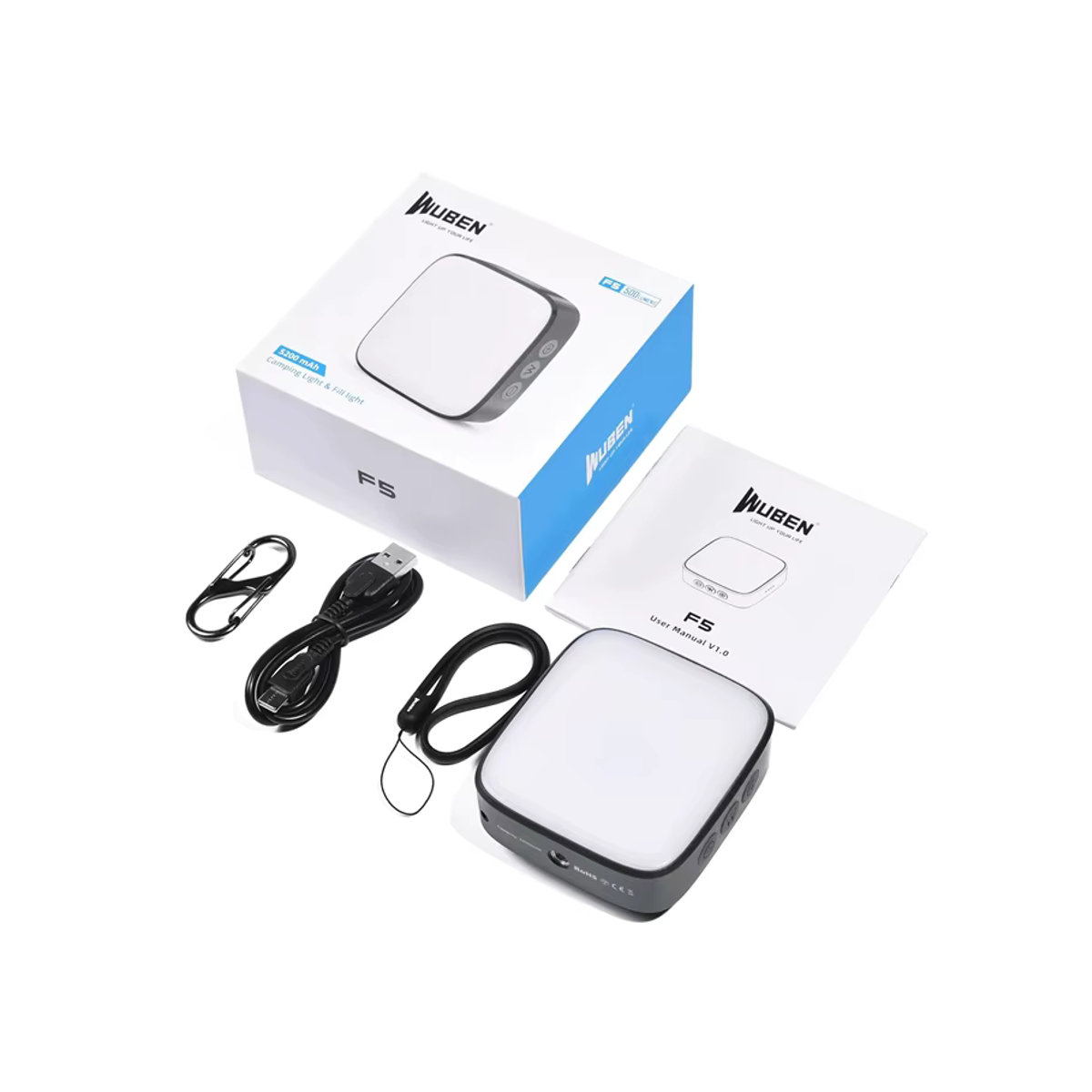 WUBEN F5 wiederaufladbare Campingleuchte mit 500 Lumen, wasserdichte und tragbare Außenleuchte mit Powerbank-Funktion in minimalistischem Design - Bild 5