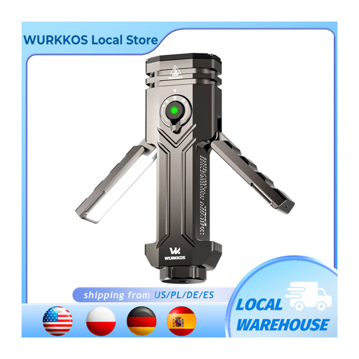 Wurkkos HD02 LED-Campinglampe mit 3200 Lumen, tragbarer Suchscheinwerfer für Outdoor, Angeln und Wandern mit wiederaufladbarem Akku - Bild 1