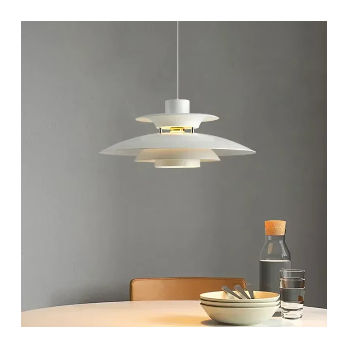 Wushiyu Pendelleuchte im skandinavischen Design Weiß - Bild 2