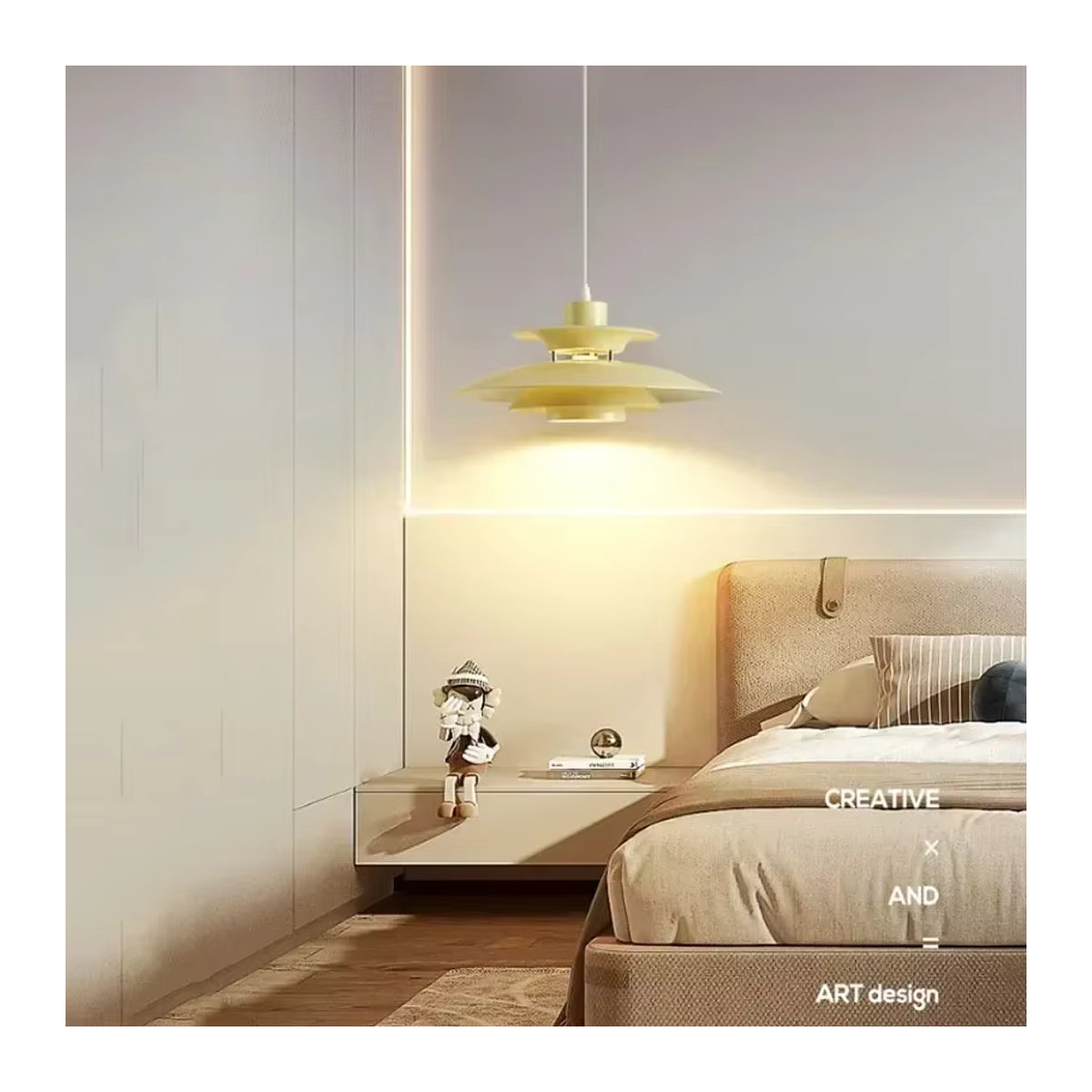Wushiyu Pendelleuchte im skandinavischen Design Weiß - Bild 3