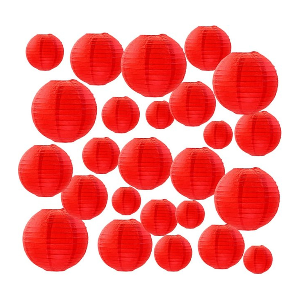 Wusmart Runde Chinesische Papierlaterne in Rot für Festliche Dekorationen wie Hochzeit, Geburtstag oder Weihnachten - Bild 1