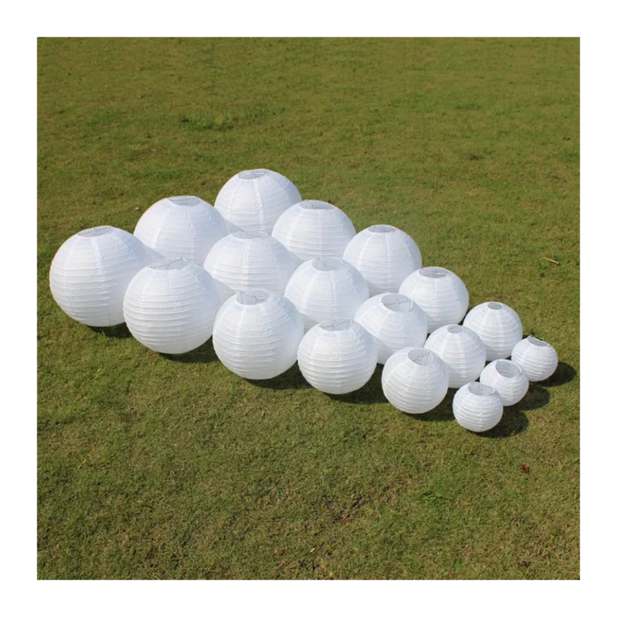 Wusmart Weiße Runde Papierlaterne für Hochzeit, Geburtstag und Babyparty im minimalistischen Design - Bild 1