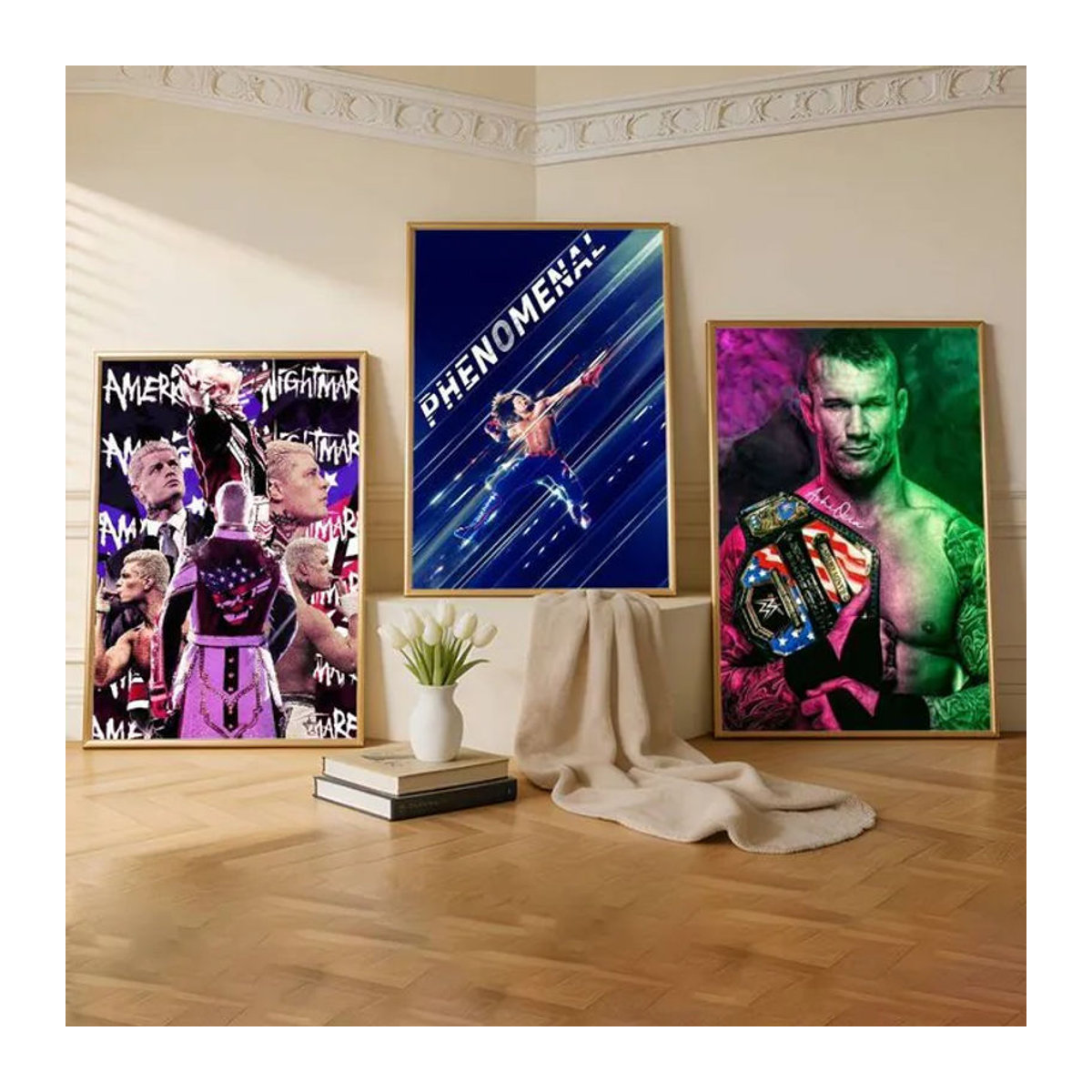WWE Wrestling Match Premium Wandaufkleber Mehrfarbig Rechteckiges Poster aus Papier für deine Heim- und Gewerbedekoration - Bild 1